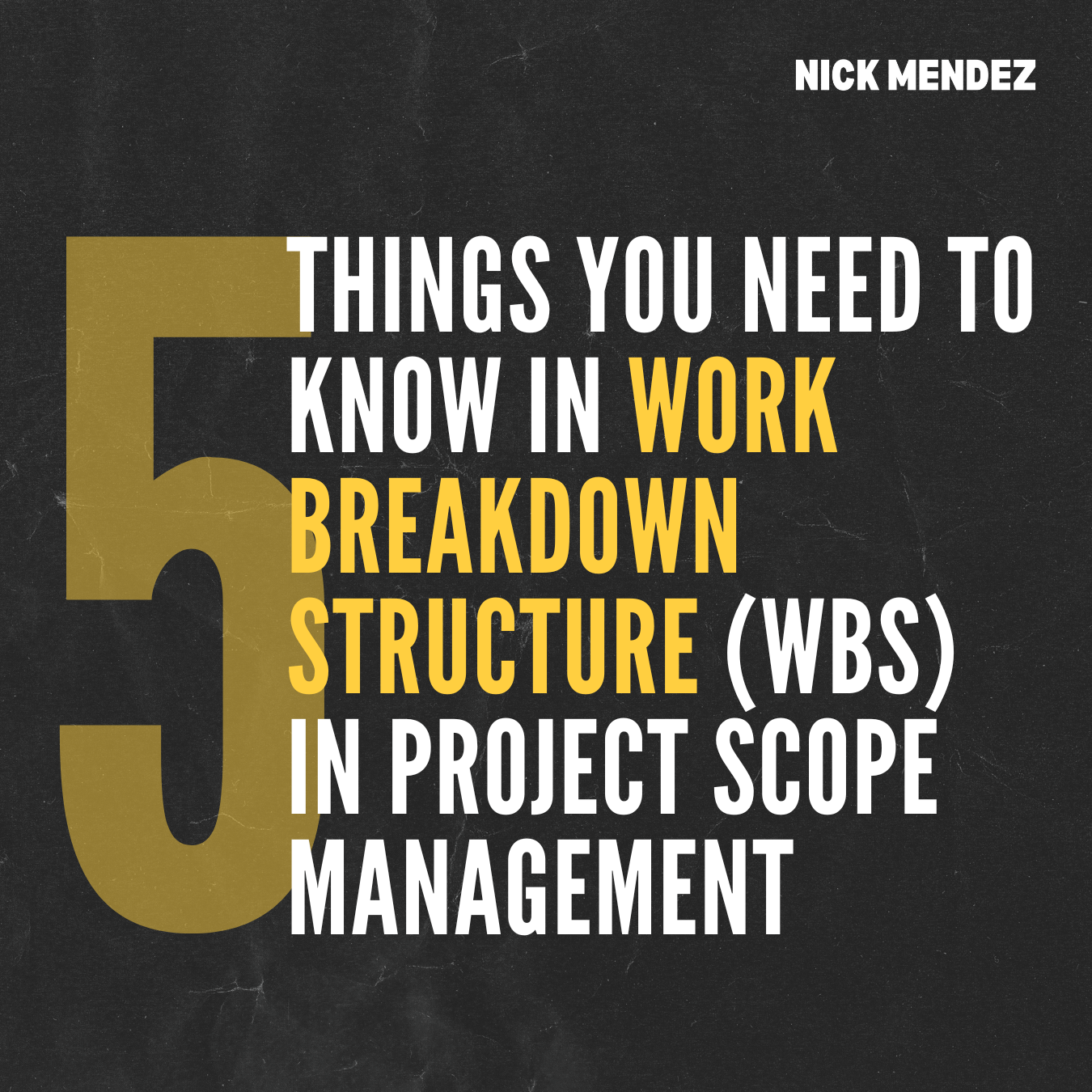 5 Things You Need to Know in Work Breakdown Structure (WBS) in Project Scope Management by Nicholas Mendez, Nick Mendez